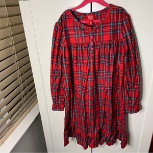 Girl’s Macy’s Family PJs Plaid Flannel Nightgown